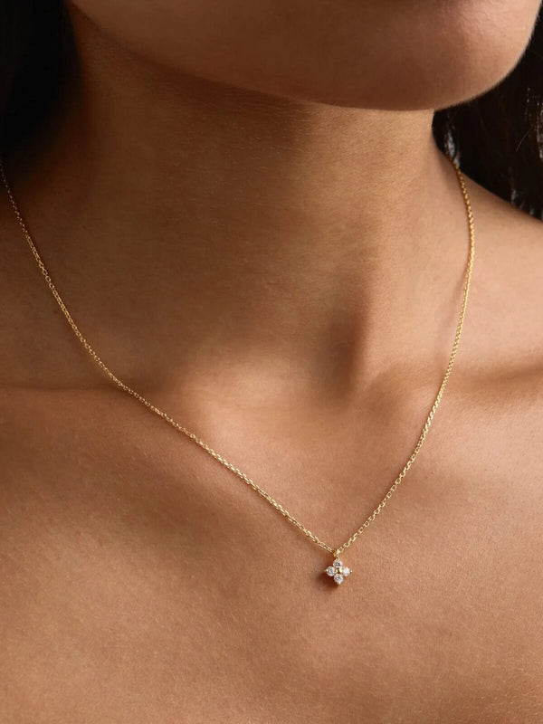 Perlu 18k Gold Vermeil Crystal Bloom Necklace