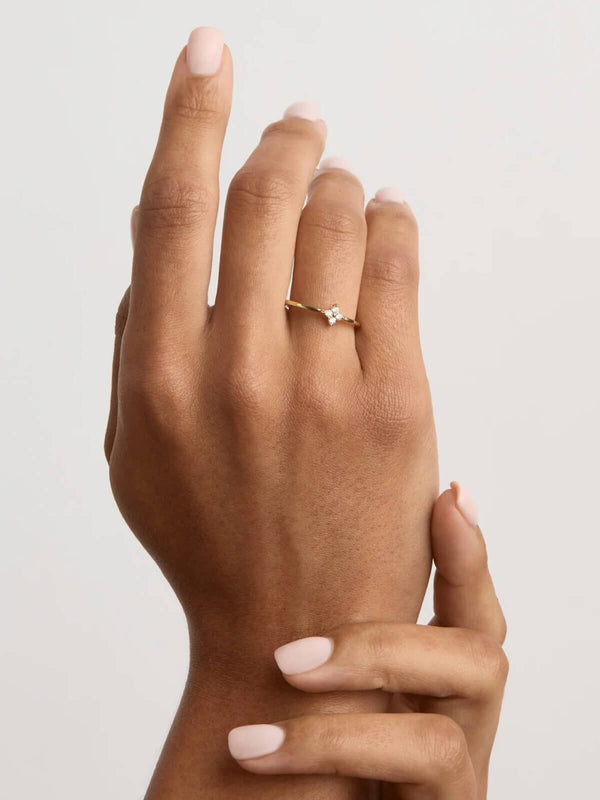 Perlu 18k Gold Vermeil Crystal Bloom Ring