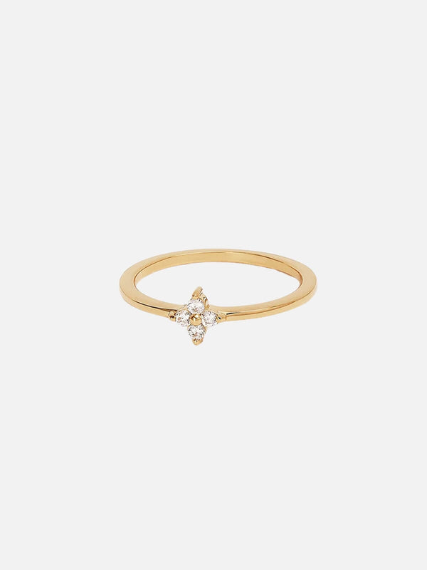 perlu 18k Gold Vermeil Crystal Bloom Ring