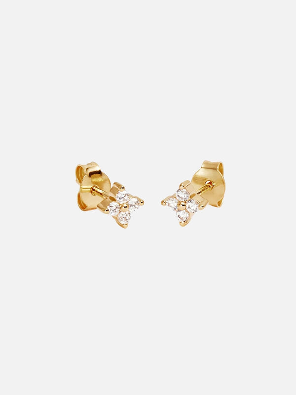 perlu 18k Gold Vermeil Crystal Bloom Stud Earrings