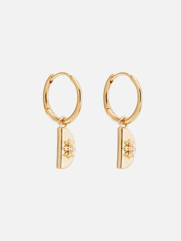 perlu 18k Gold Vermeil Lotus Hoops