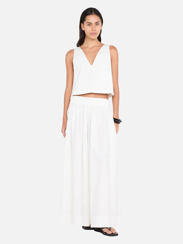 perlu Aluca V Neck Top - White