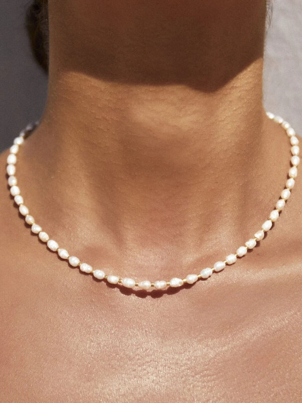 Perlu Bahamas Pearl Necklace - Gold