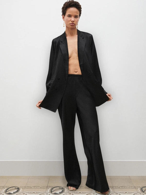 Perlu Bias Cut Pants - Black