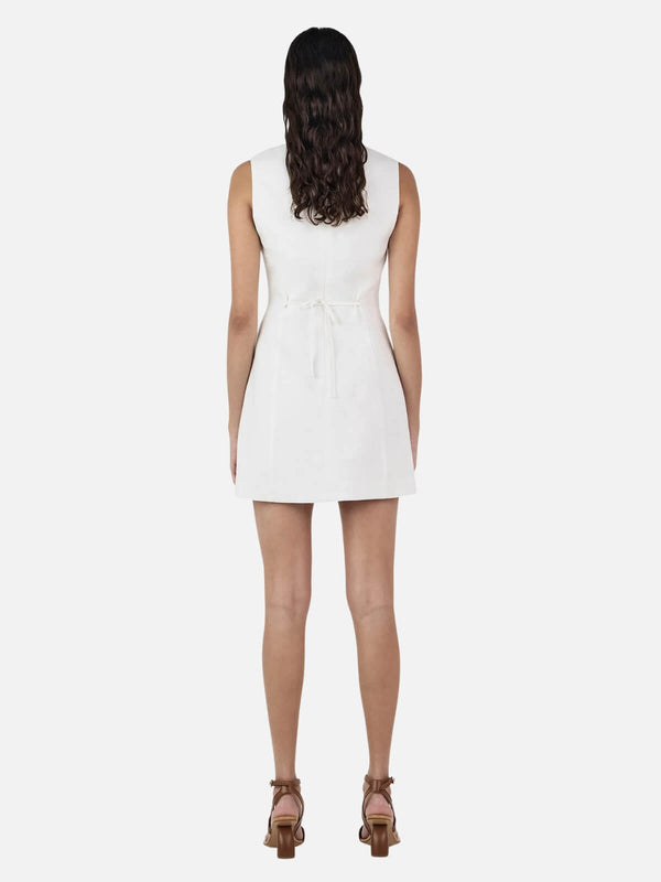 Perlu Bonython Linen Mini Dress - Ivory