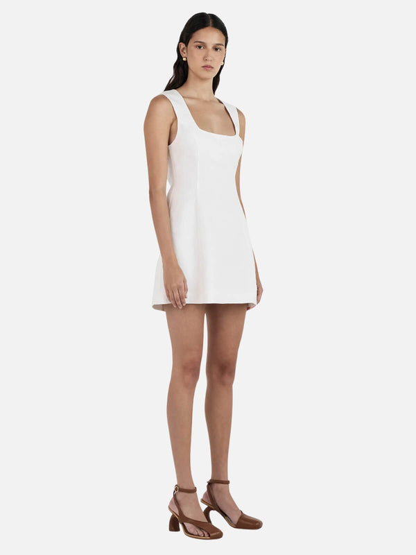 Perlu Bonython Linen Mini Dress - Ivory