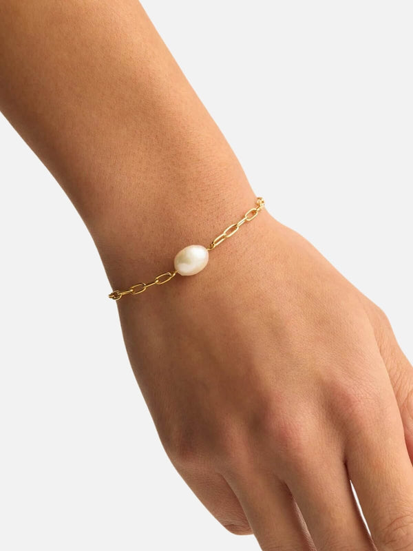 Perlu Breathe Pearl Bracelet - 18k Gold