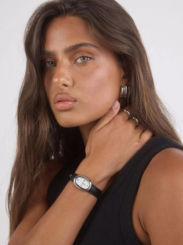 Perlu Bridgette Watch - Silver Smooth Black