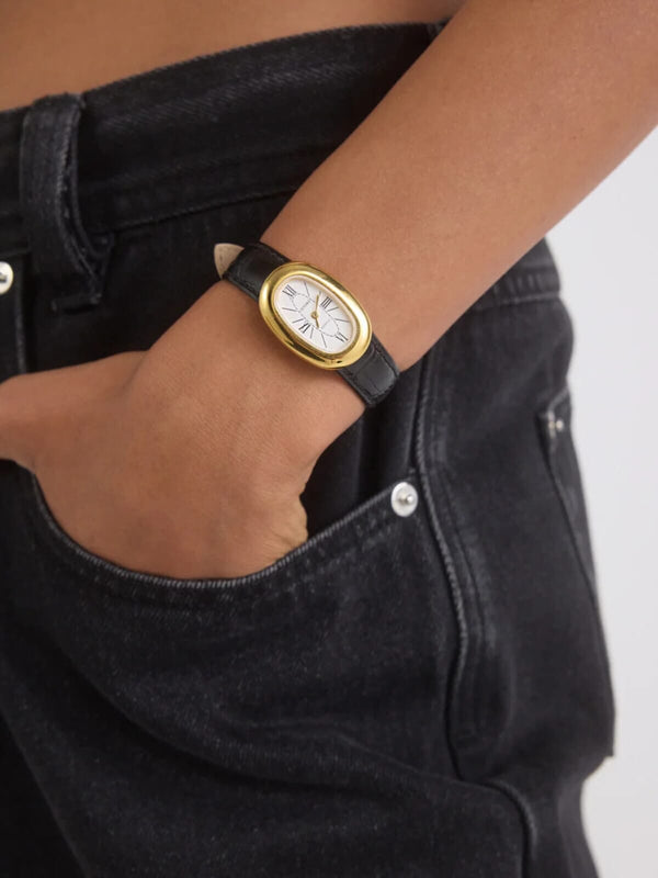 Perlu Bridgette Watch - White Black Croc