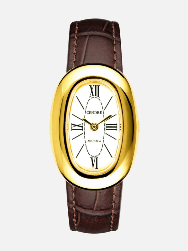 perlu Bridgette Watch - White Espresso Croc