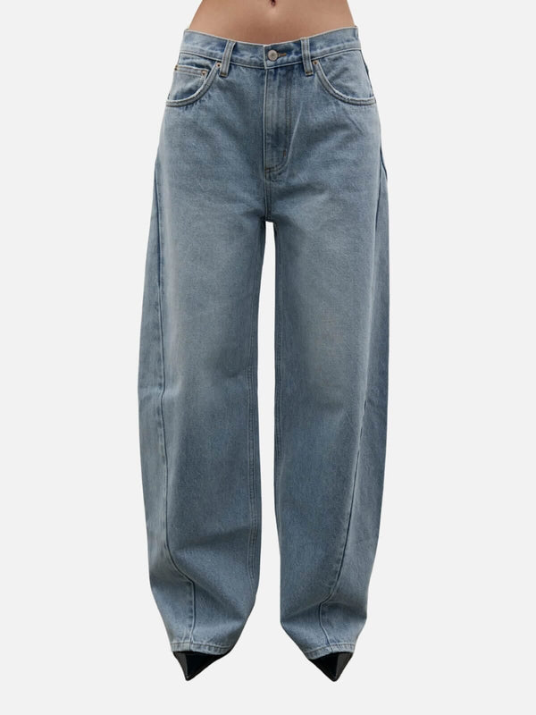 Perlu Brooklyn Barrel Leg Jean - Oakland Blue