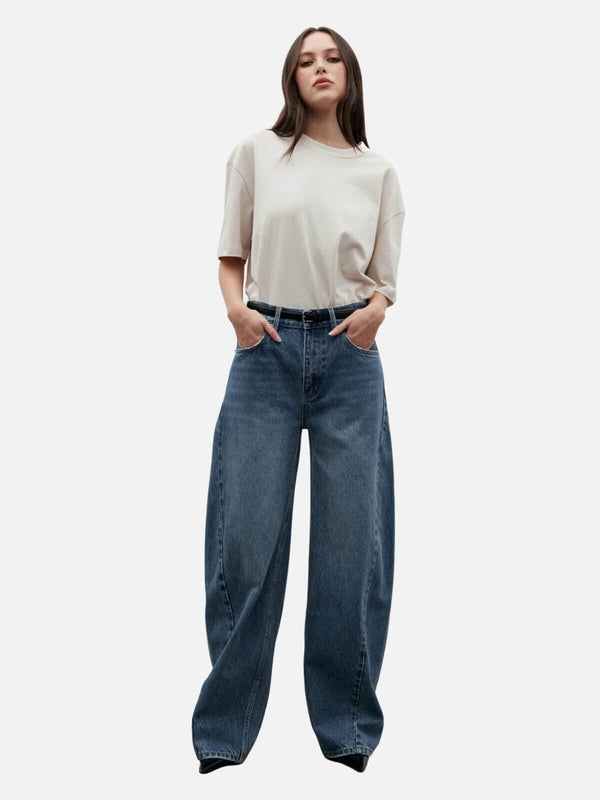 perlu Brooklyn Barrel Leg Jean - True Blue