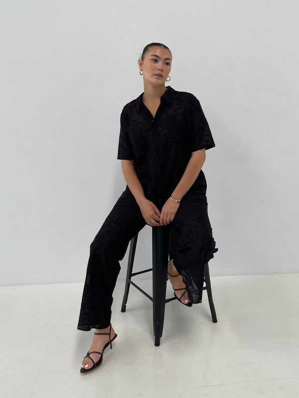 Perlu Clip Silk Bias Cut Pants - Tulipa Black