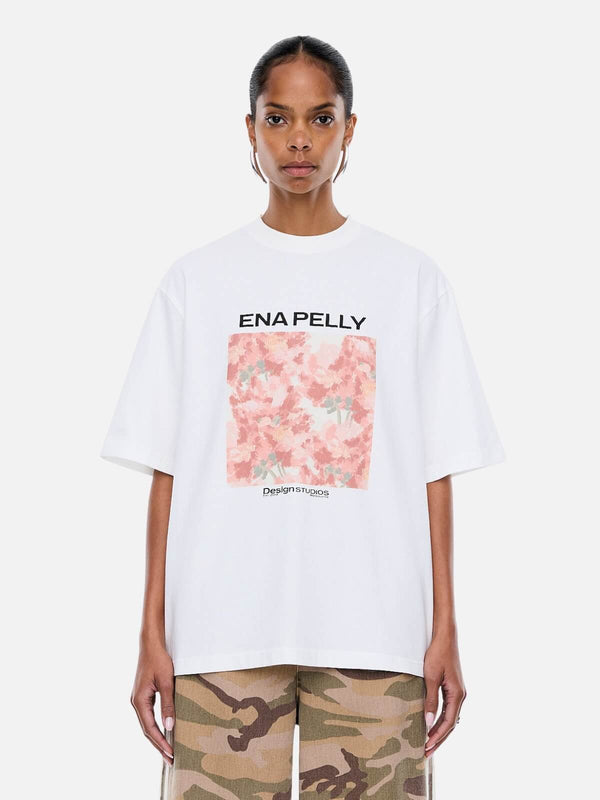 Perlu Coral Floral Tee - Vintage White
