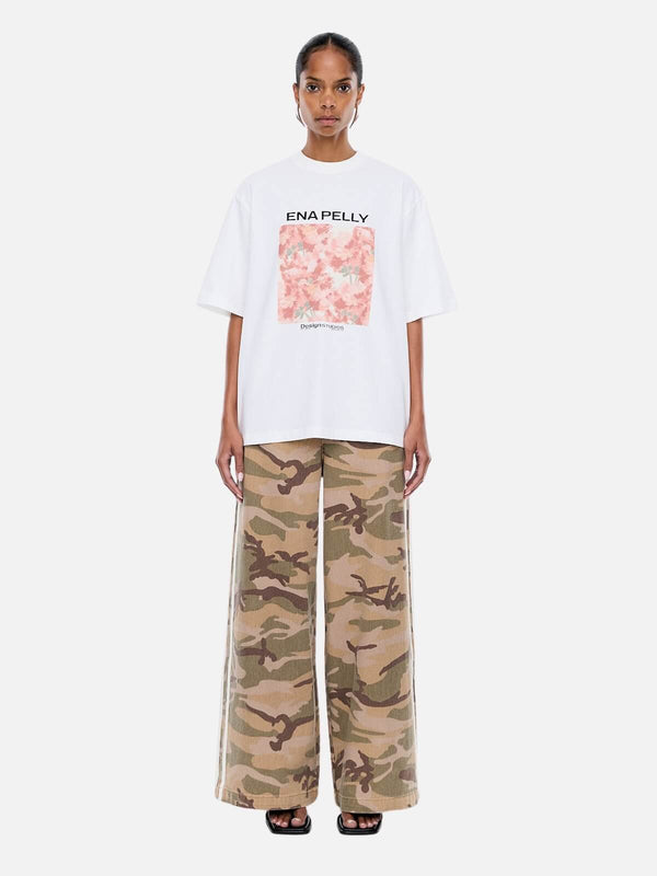 perlu Coral Floral Tee - Vintage White