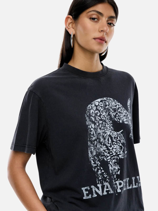 Perlu Crawling Leopard Tee - Vintage Black