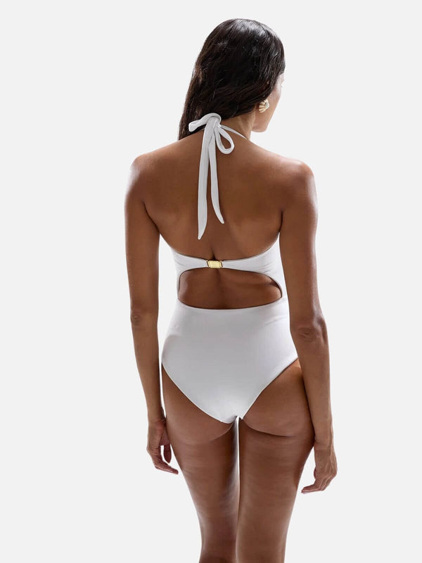 Perlu Diamond Heart Cut Out Swimsuit - Pearl