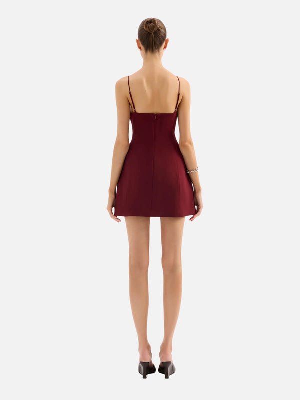 Perlu Dilara Mini Dress - Cherry