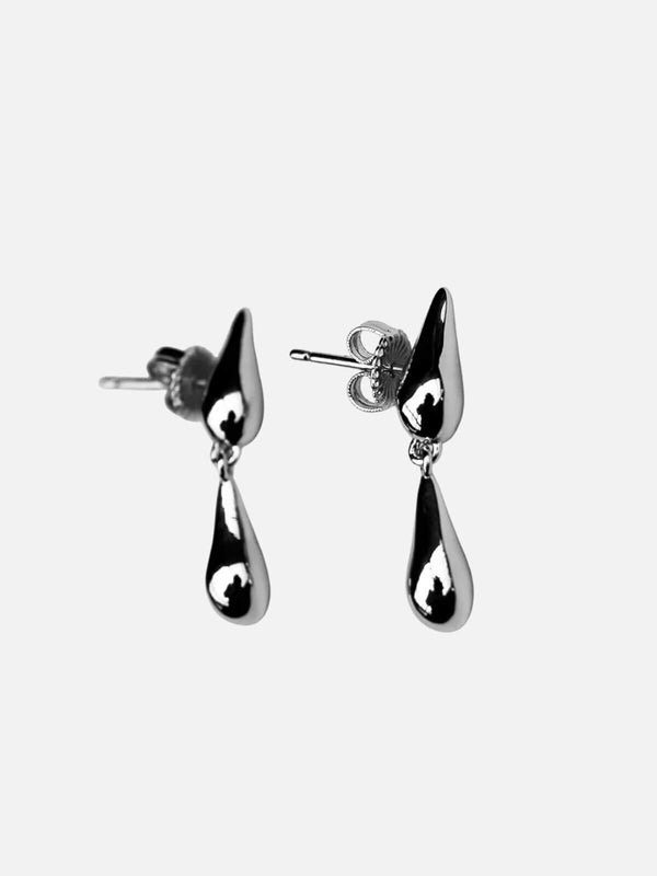 perlu Double Droplet Studs: Solid Sterling Silver