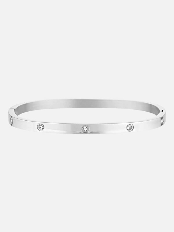 perlu Dylan Bangle Silver - Celestial Clear