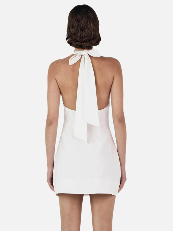 Perlu Ellison Linen Mini Dress - Ivory