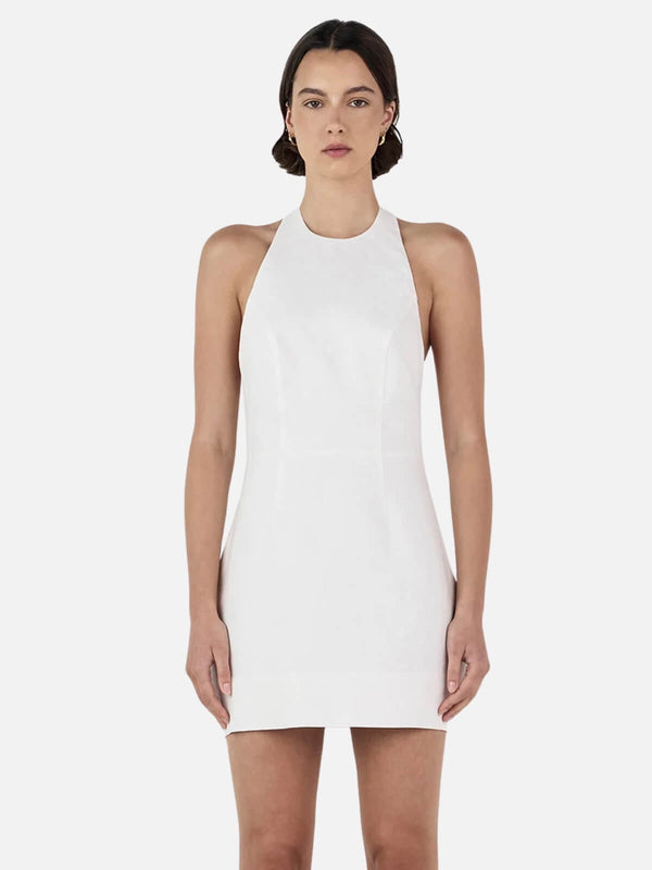 Perlu Ellison Linen Mini Dress - Ivory