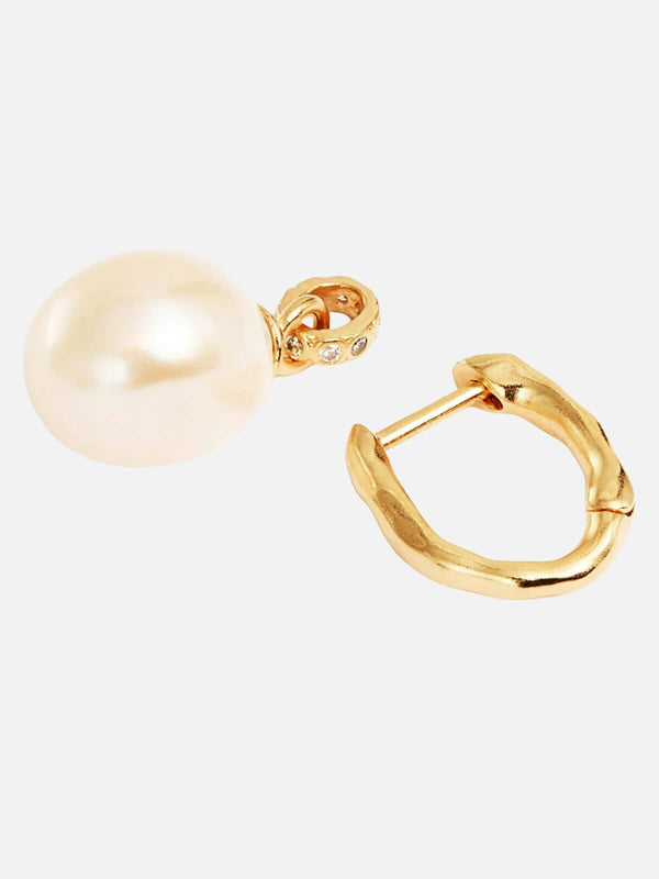 Perlu Embrace Stillness Pearl Hoops - Gold