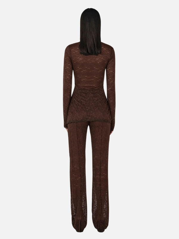 Perlu Evangeline Lace Pant - Chocolate