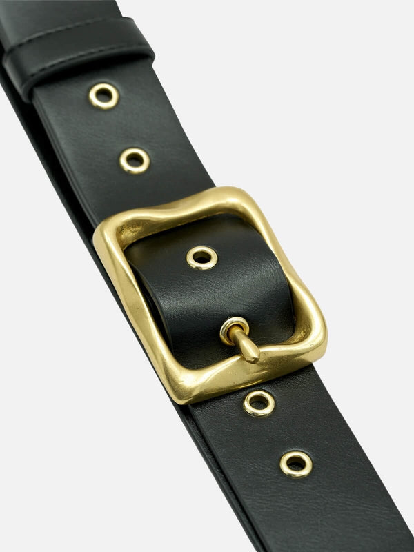 Perlu Everyday Buckle Belt - Black/Gold