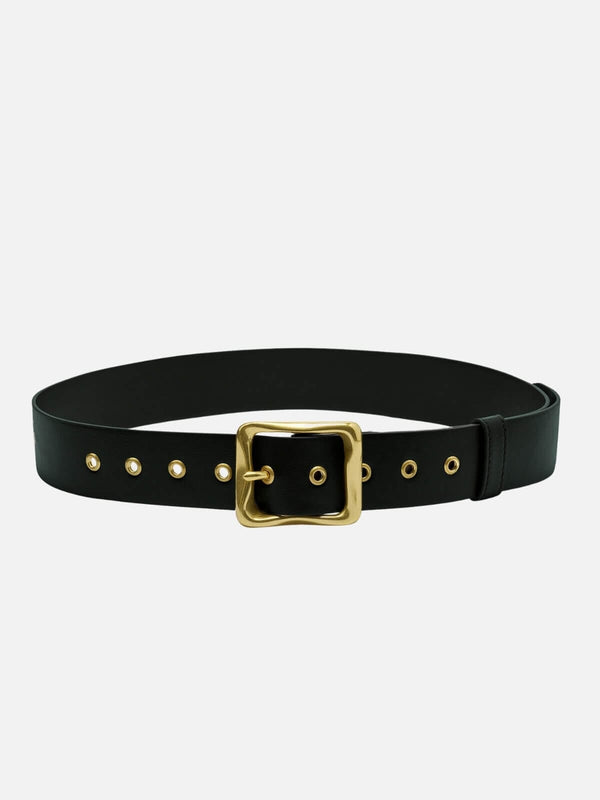 perlu Everyday Buckle Belt - Black/Gold