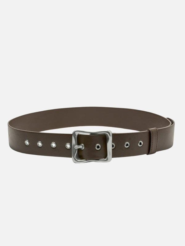 perlu Everyday Buckle Belt - Chocolate/Silver