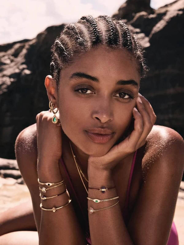 Perlu Eye Protection Chain Bracelet - Black/Gold