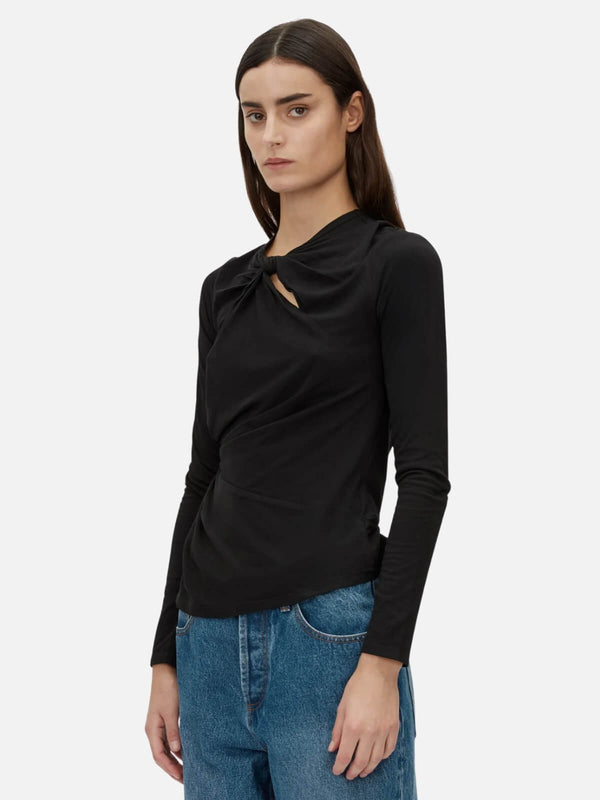 Perlu Felton Knot Long Sleeve Tee - Black