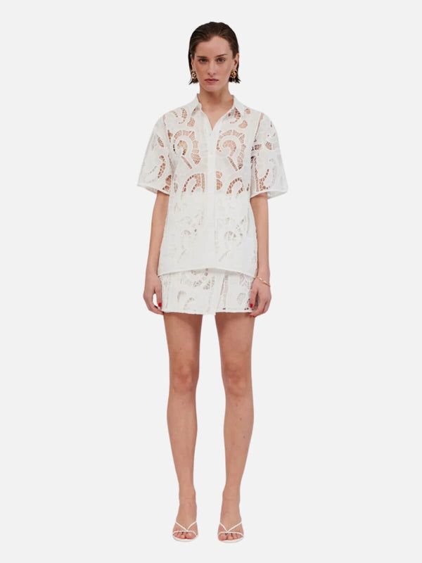 perlu Florence Lace Skirt - White