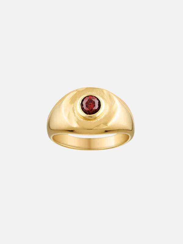 perlu Heritage Signet Ring - Garnet