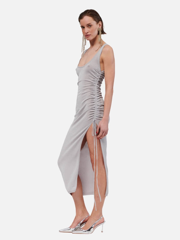 Perlu Ibiza V Neck Maxi Dress - Silver