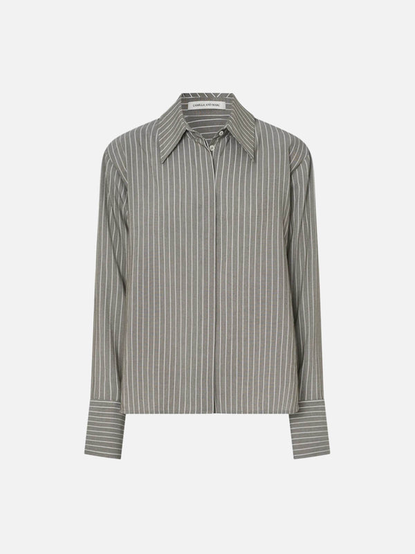 Perlu Illias Shirt - Ash Stripe