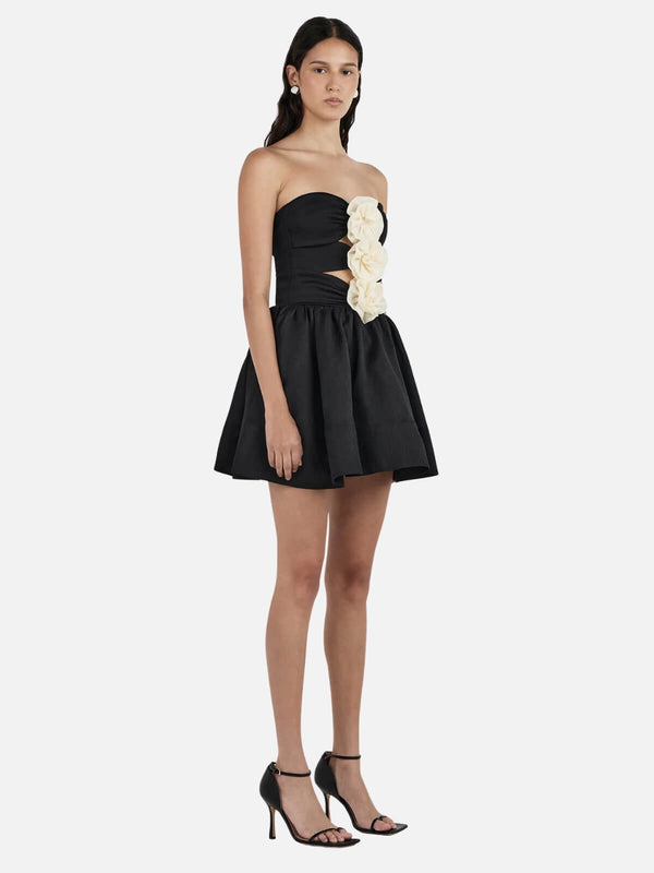 Perlu Jacquie Mini Dress - Black/Cream