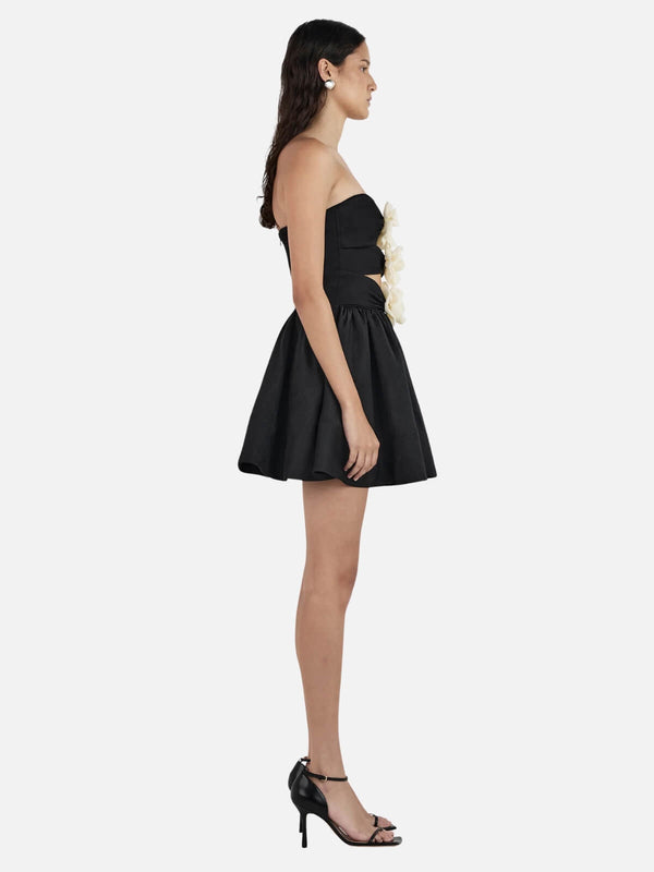 Perlu Jacquie Mini Dress - Black/Cream