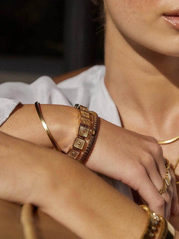 Perlu Jasper Bracelet - Gold