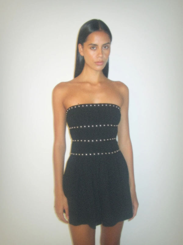 Perlu Jenny Studded Mini Dress - Black