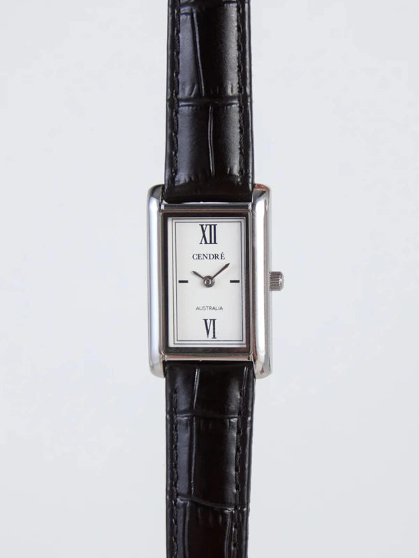 Perlu Kelly Watch - Silver Black Croc