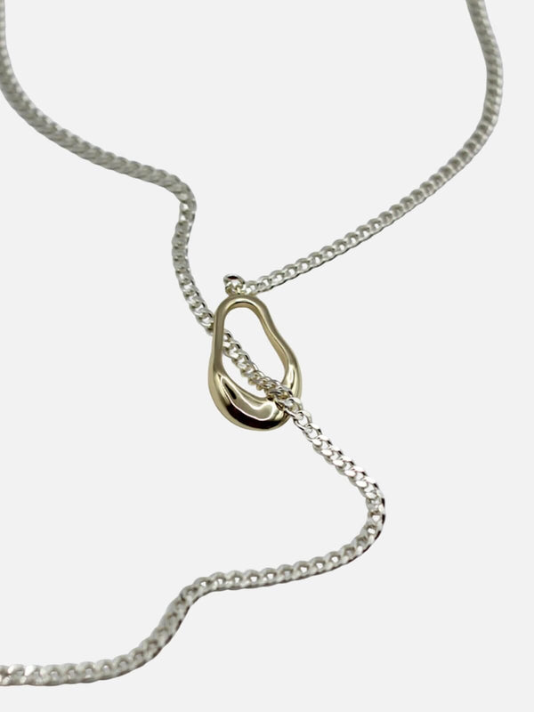 Perlu Lariat Organic Necklace: Mixed Metals