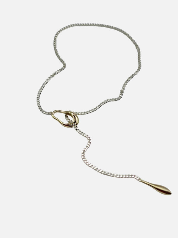 perlu Lariat Organic Necklace: Mixed Metals