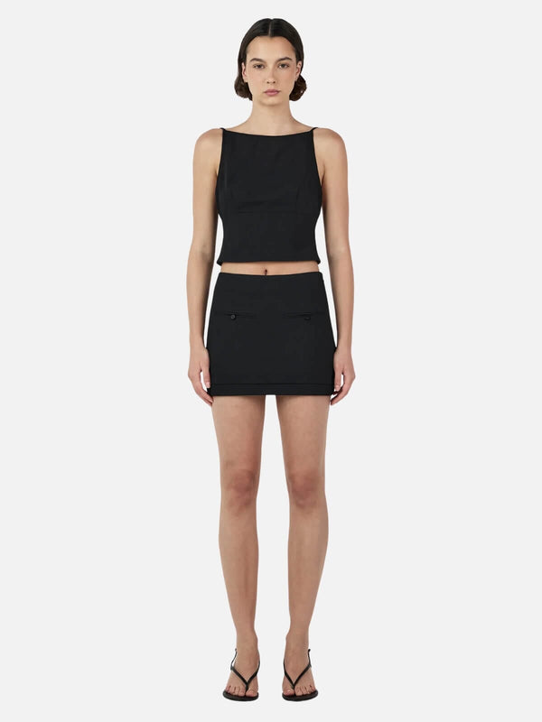 perlu Leah Backless Top - Black