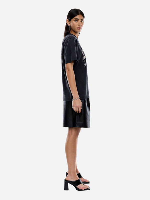 Perlu Leopard Collegiate Tee - Vintage Black