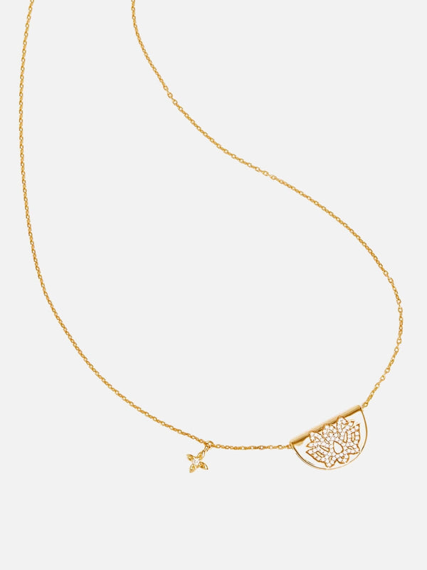 perlu Live In Light Lotus Necklace - Gold