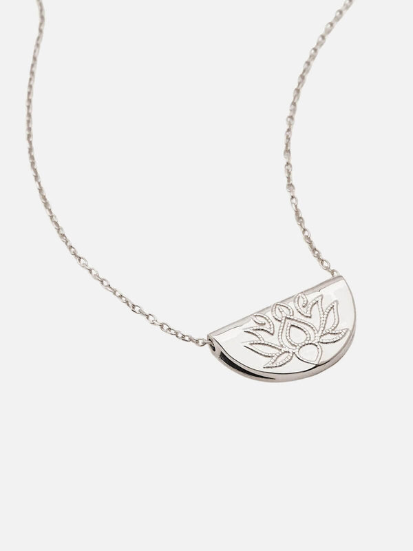 perlu Lotus Short Necklace - Silver