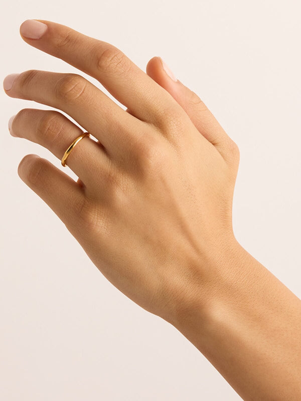 Perlu Lover Thin Ring - Gold