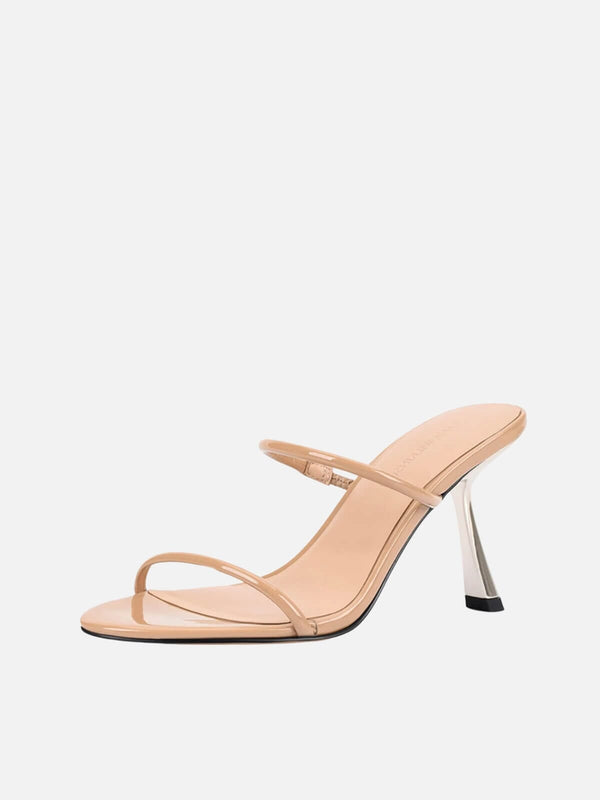 Perlu Marilyn Sandal - Beige Patent Leather